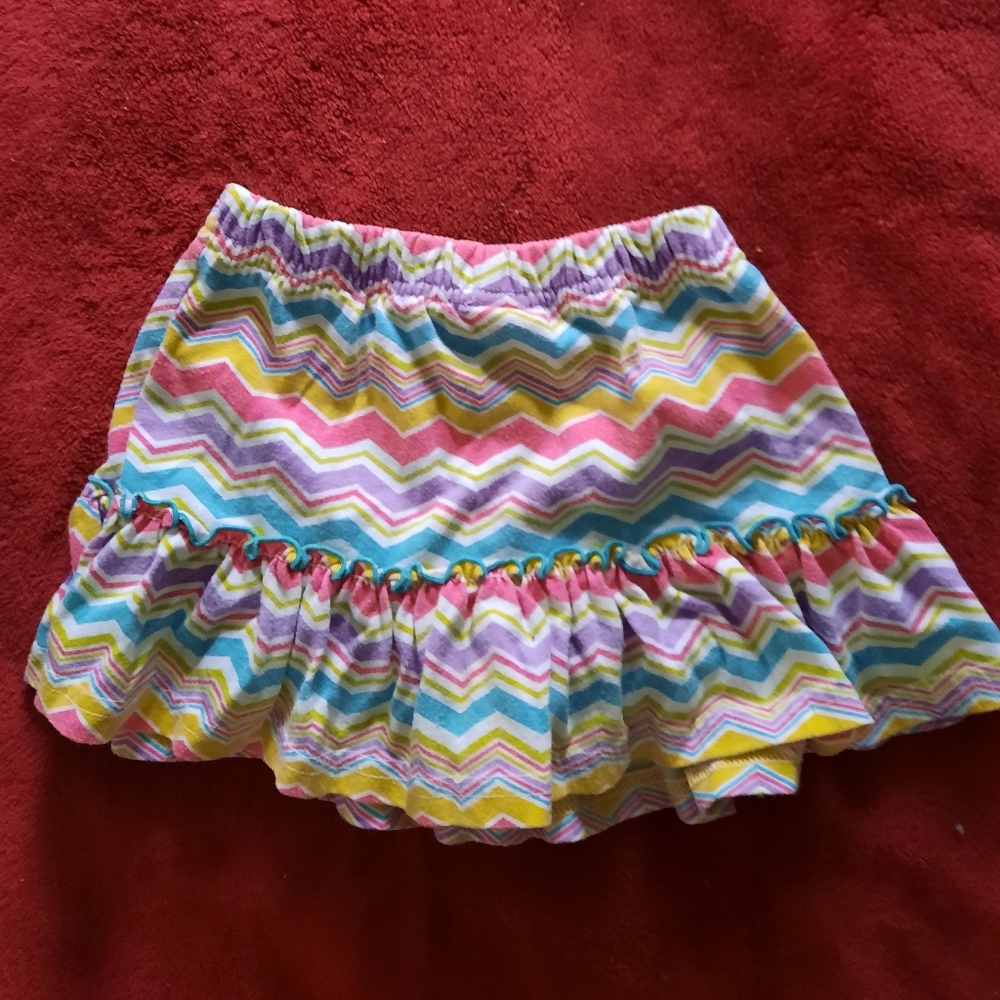 Girls Scorts - Skirt - 3T - Kidgets- Cute - Pretty - Skirt with Shorts - Rainbow